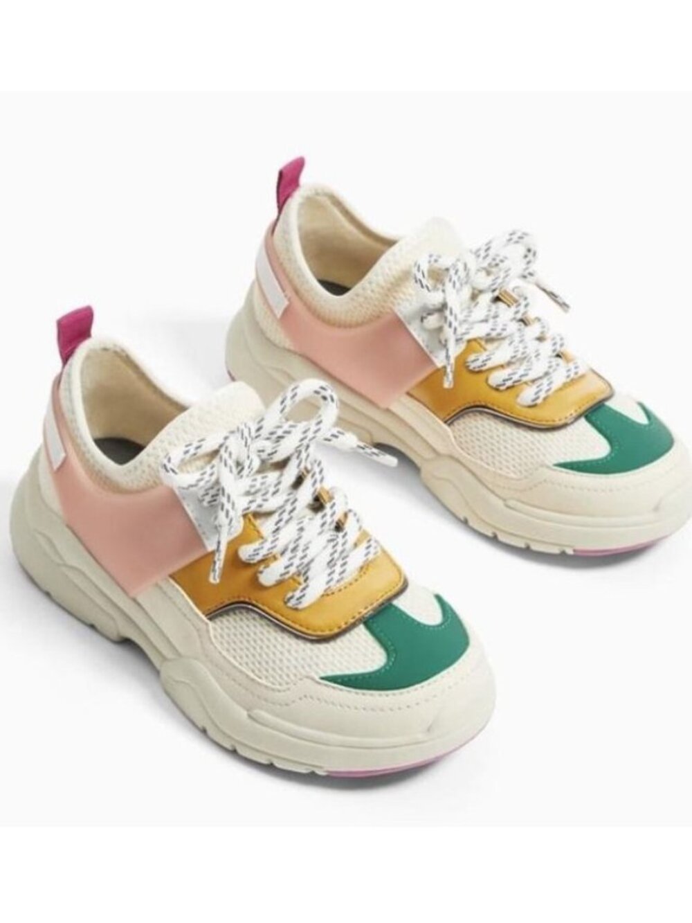 Zara Kids Girls Unisex Multicolored Colorblock Lace Up Sneakers Size EU-31/US-13 - Picture 2 of 14